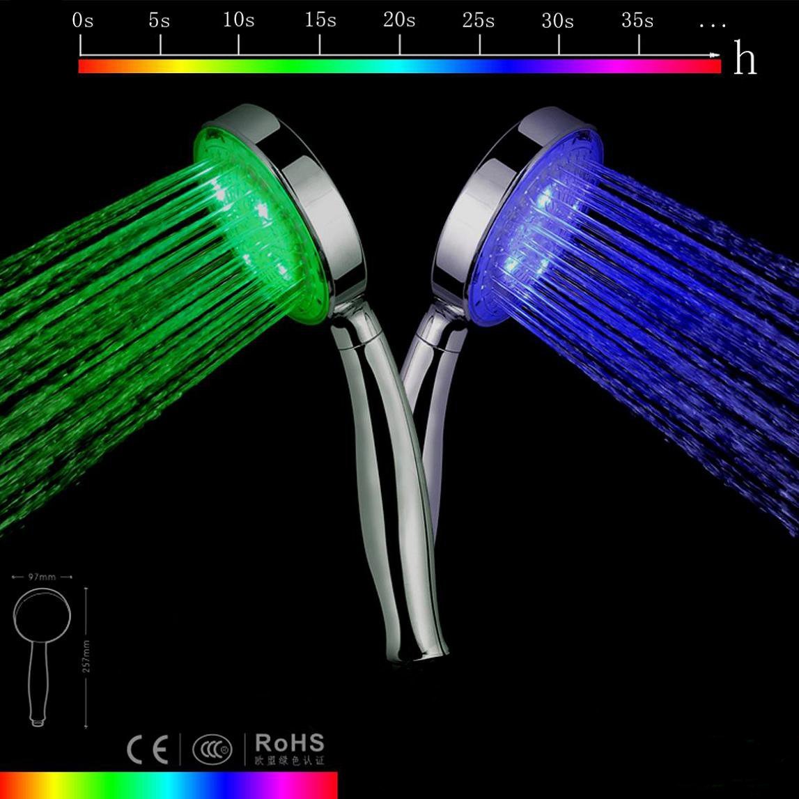 7 Color LED Lights Shower Head Bathroom Water Showerhead Automatical